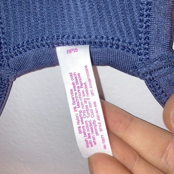 SO Navy Blue Rib Knit Racerback Crop Top Size Small - Picture 3 of 4